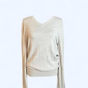 Light grey vintage 2000s Hollister Co. V-neck sweater Size Medium